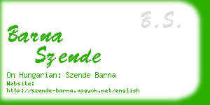 barna szende business card